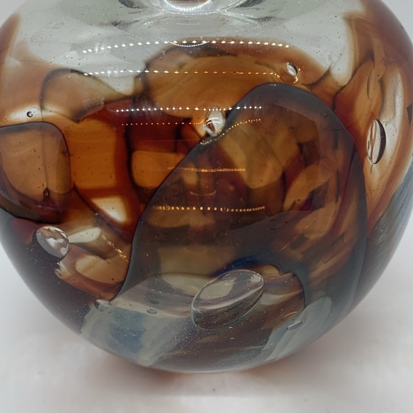 Stunning 1979 signed David R. Boutin RAINBOW GLASS WORKS hand blown vase - Picture 3 of 9